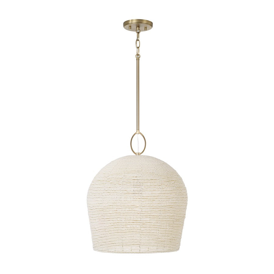 Capital Lighting Natalia 1 Light 20" Pendant, Aged Brass - 358813AD