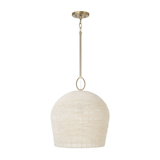 Capital Lighting Natalia 1 Light 20" Pendant, Aged Brass - 358813AD