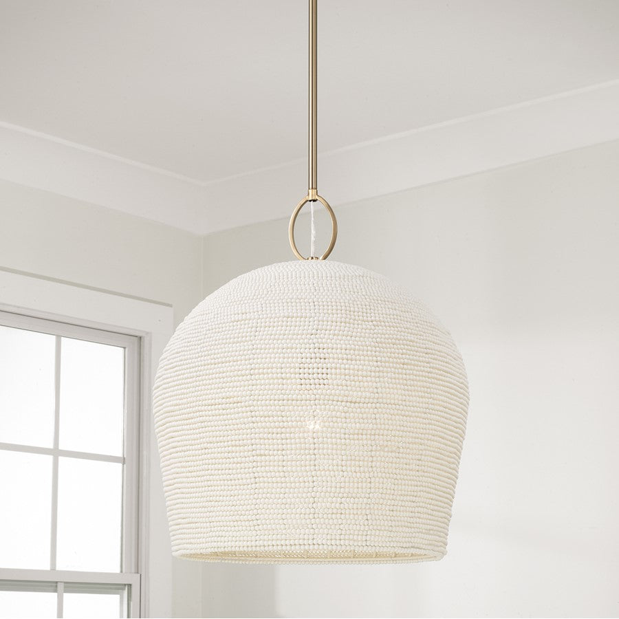 Capital Lighting Natalia 1 Light 20" Pendant, Aged Brass