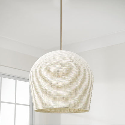 Capital Lighting Natalia 1 Light 20" Pendant, Aged Brass