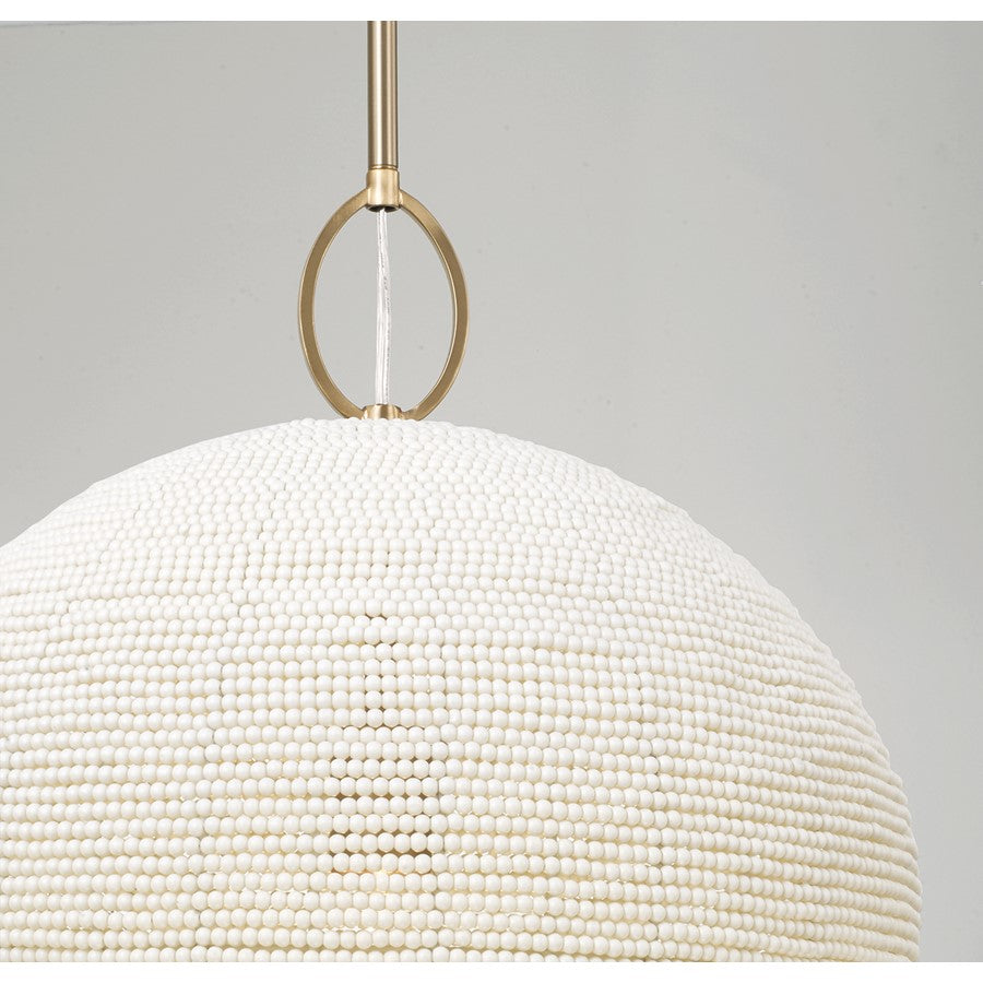Capital Lighting Natalia 1 Light 20" Pendant, Aged Brass