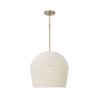 Capital Lighting Natalia 1 Light 20" Pendant, Aged Brass