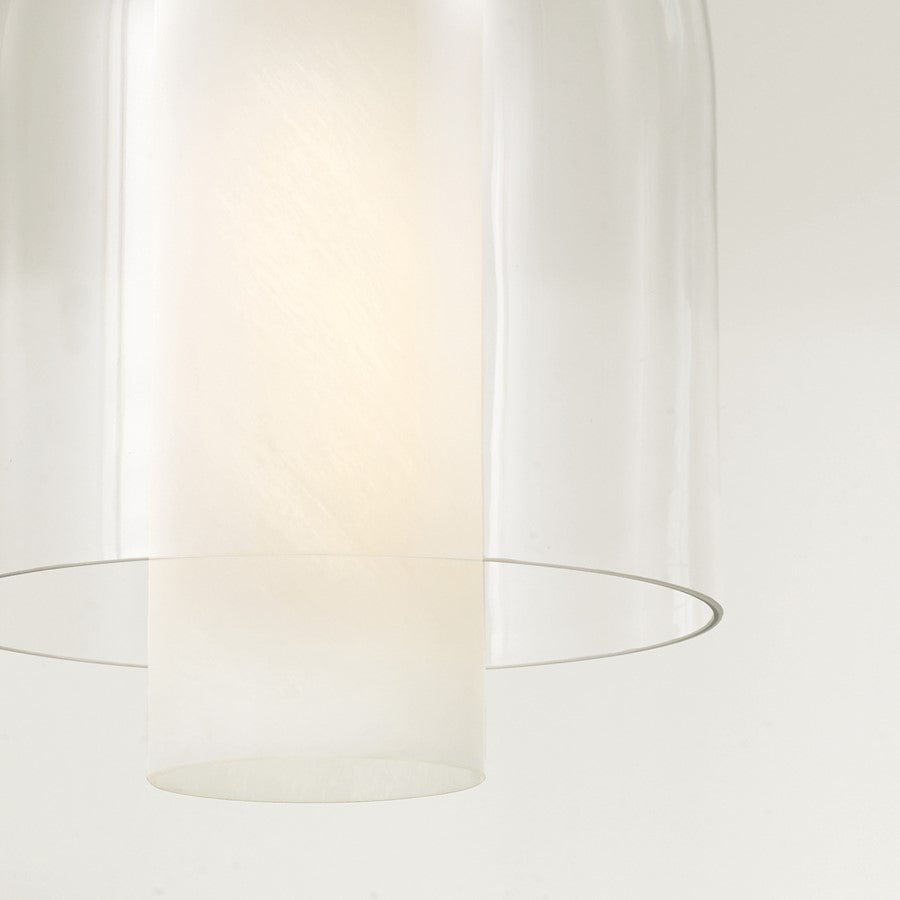 Capital Lighting Liz 1Lt Pendant, Brass/Clear/Faux Alabaster Glass