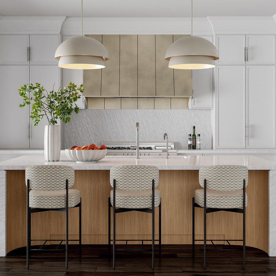 Capital Lighting Jensen 1Lt Pendant, Taupe/White Glass/Taupe Metal