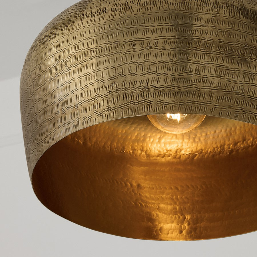 Capital Lighting Myriah 1 Light 12" Pendant, Tibetan Hammered Brass
