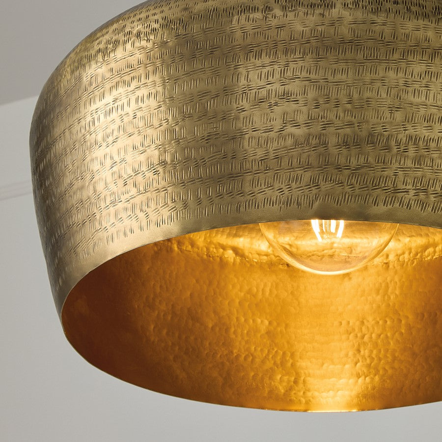 Capital Lighting Myriah 1 Light 15" Pendant, Tibetan Hammered Brass