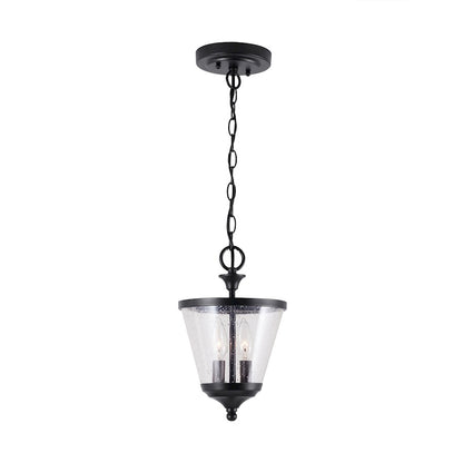 2 Light Foyer, Matte Black