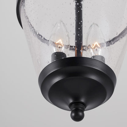 2 Light Foyer, Matte Black