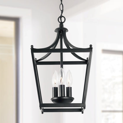 3 Light Foyer, Matte Black