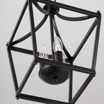 3 Light Foyer, Matte Black