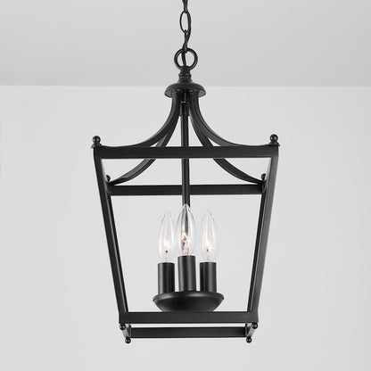 3 Light Foyer, Matte Black