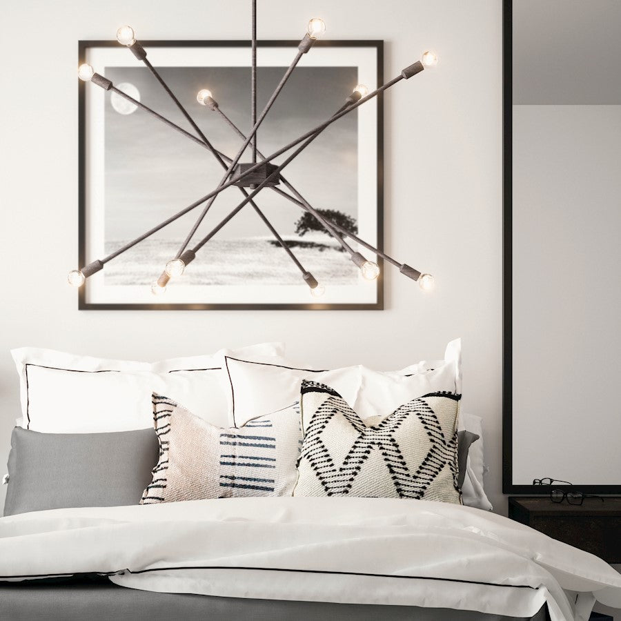 12 Light Chandelier, Nordic Grey