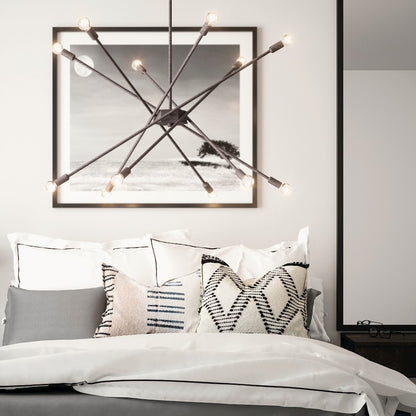 12 Light Chandelier, Nordic Grey