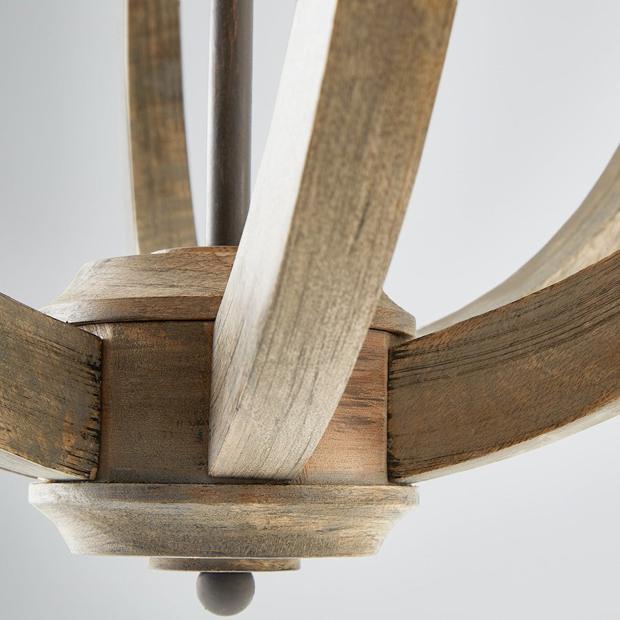 6 Light Chandelier, Nordic Grey
