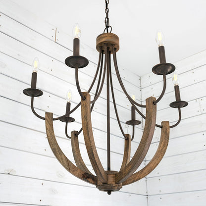 6 Light Chandelier, Nordic Grey