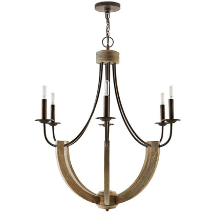 6 Light Chandelier, Nordic Grey