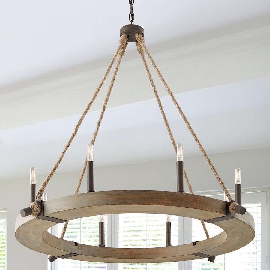 8 Light Chandelier, Nordic Grey
