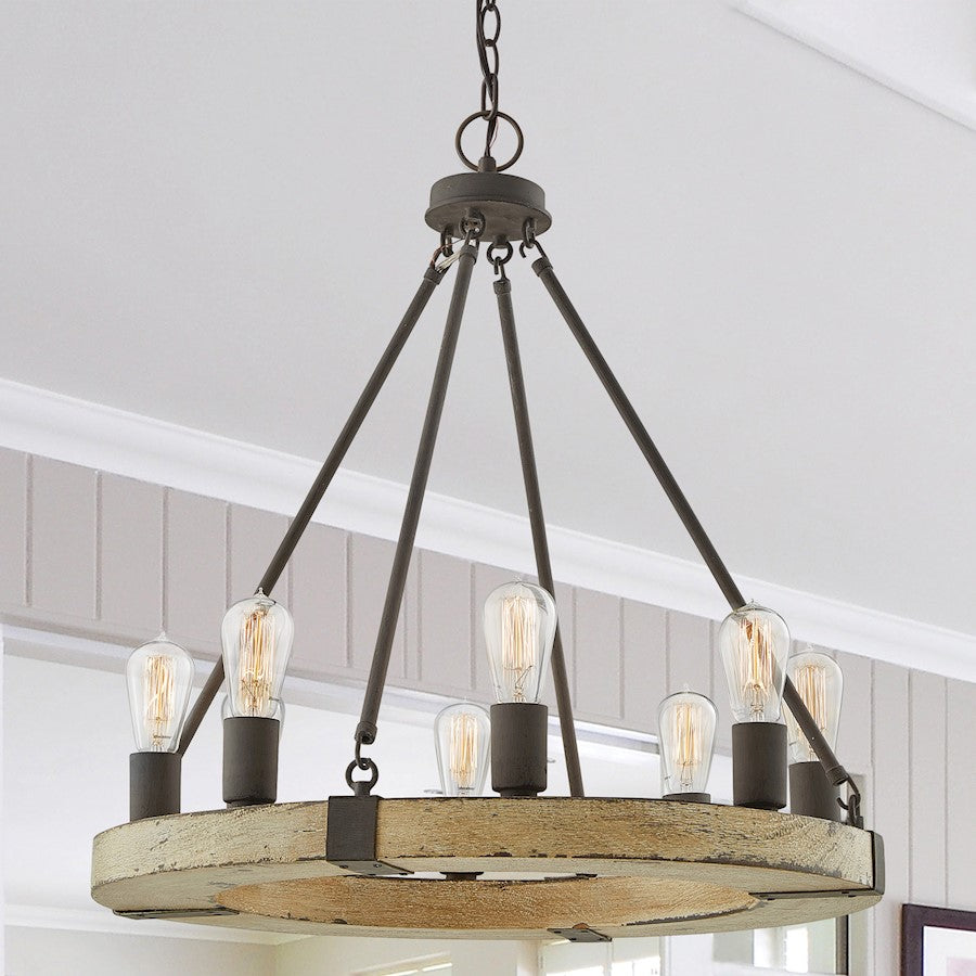 8 Light Chandelier, Sea Salt