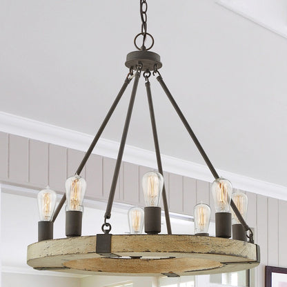 8 Light Chandelier, Sea Salt