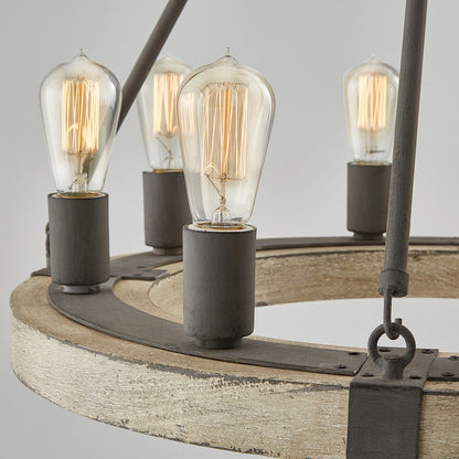 8 Light Chandelier, Sea Salt