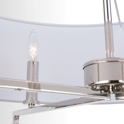 4 Light Chandelier, White Shade