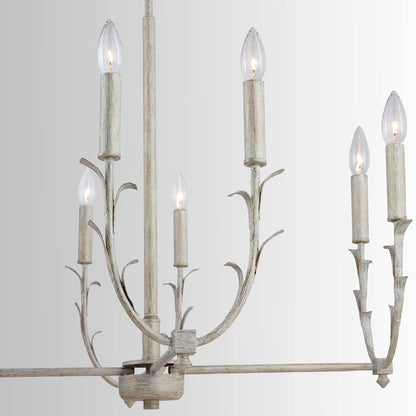 8 Light Chandelier, Winter White