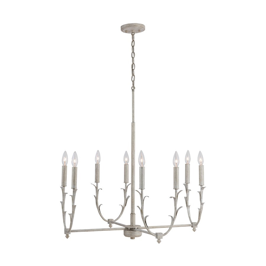 8 Light Chandelier, Winter White