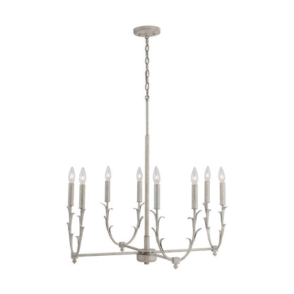 8 Light Chandelier, Winter White