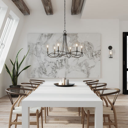 Sonnet Chandelier, Matte Black