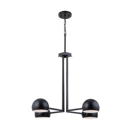 4 Light Chandelier, Matte Black