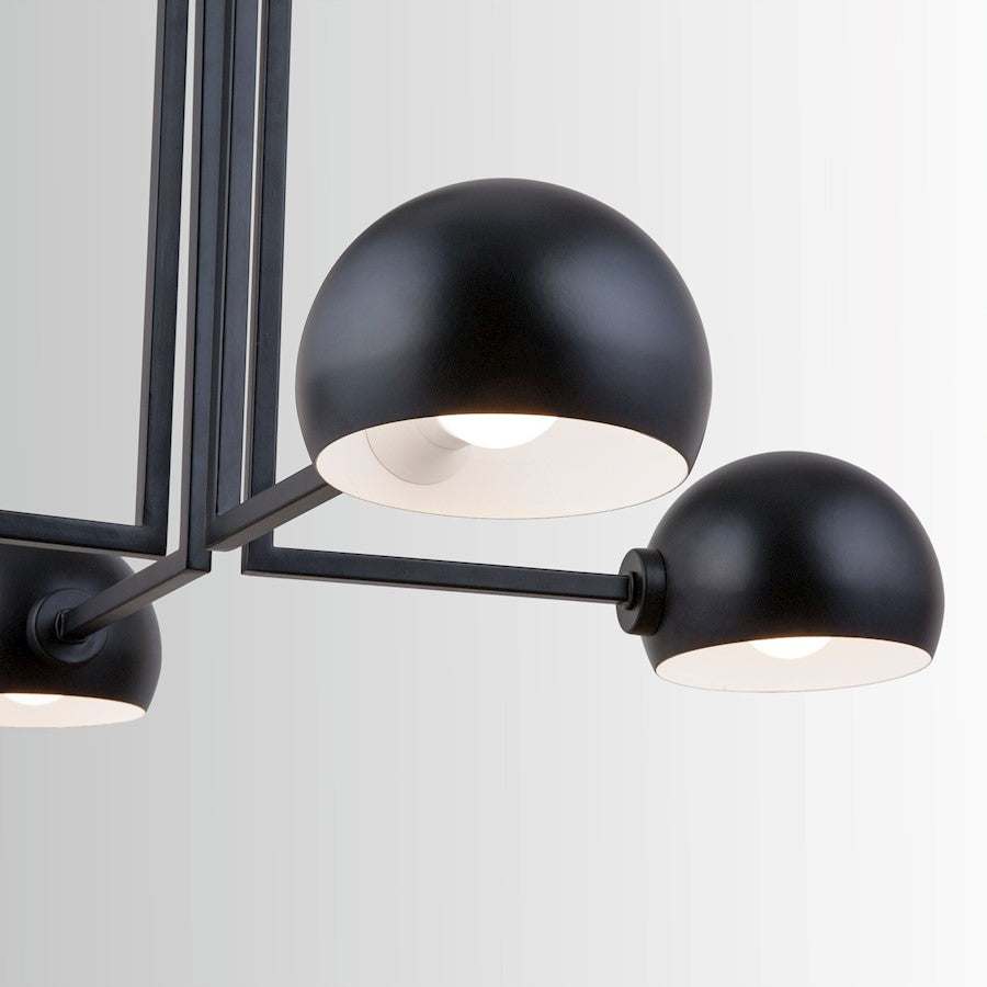4 Light Chandelier, Matte Black