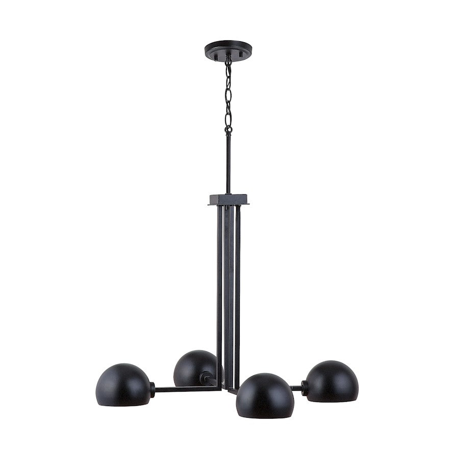4 Light Chandelier, Matte Black