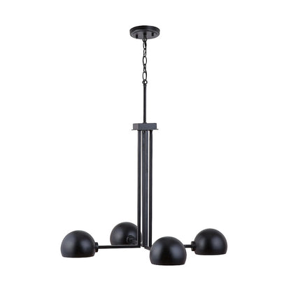 4 Light Chandelier, Matte Black