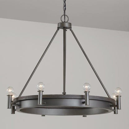 8 Light Chandelier, Carbon Grey