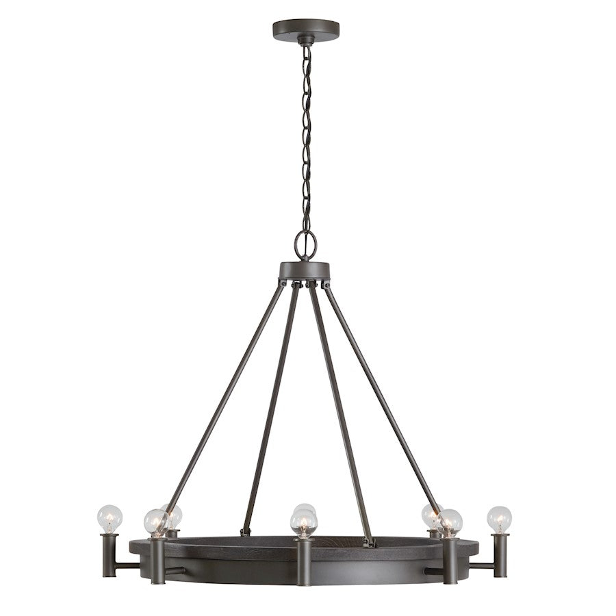 8 Light Chandelier, Carbon Grey