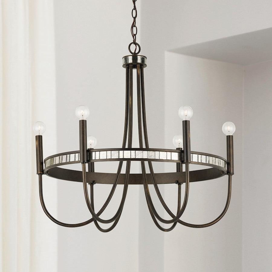 Chaucer Chandelier, Buffed Bronze