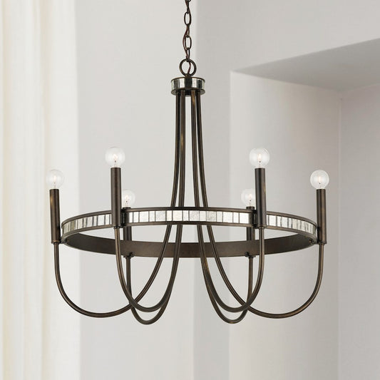 Chaucer Chandelier, Buffed Bronze