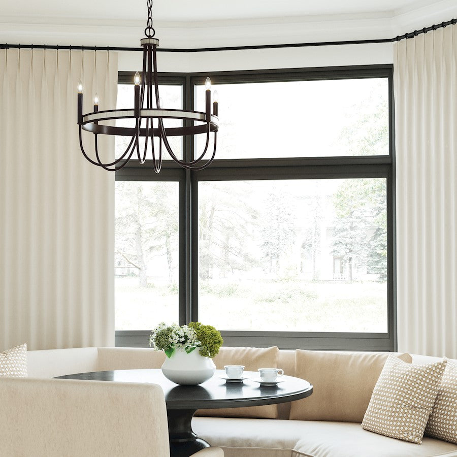 Chaucer Chandelier, Buffed Bronze