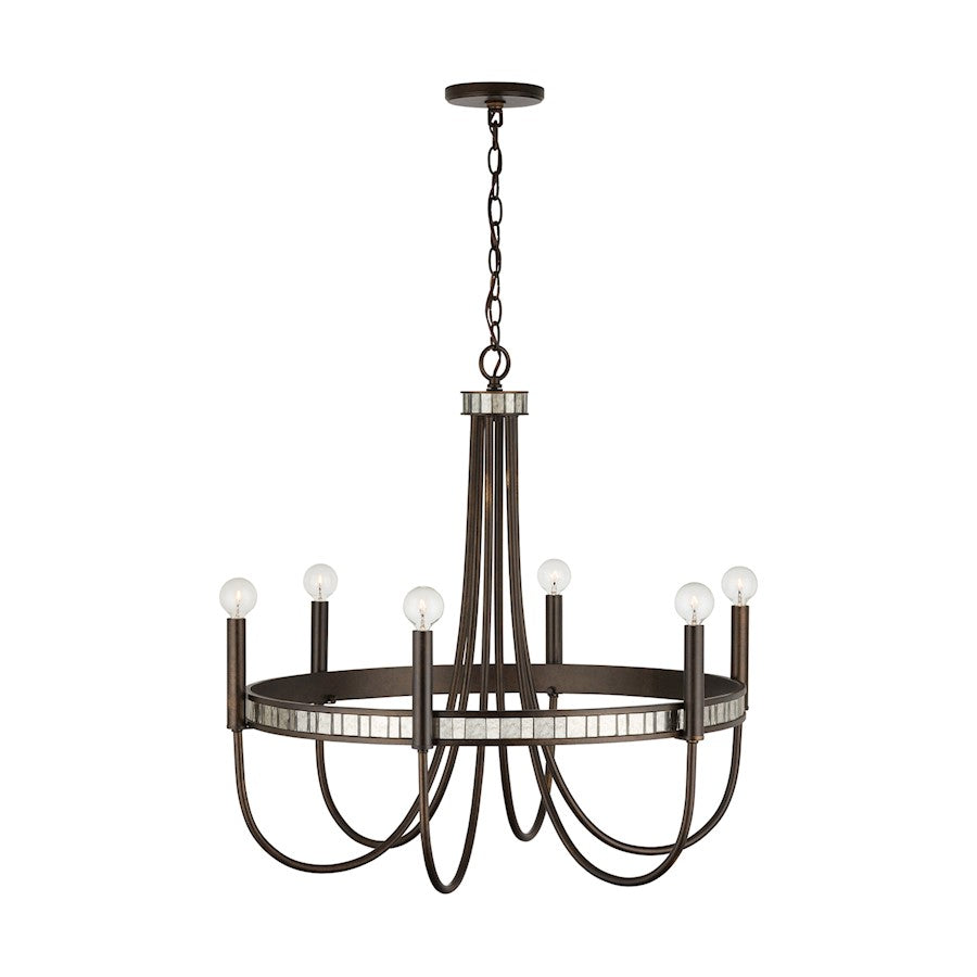 Chaucer Chandelier, Buffed Bronze