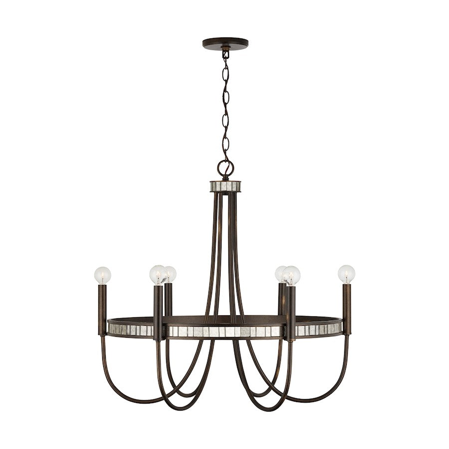 Chaucer Chandelier, Buffed Bronze
