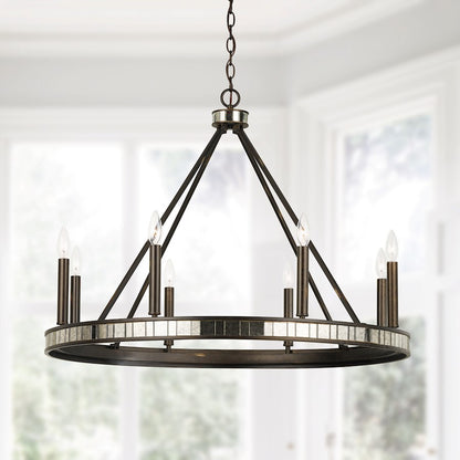 Chaucer Chandelier, Buffed Bronze