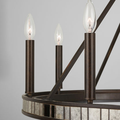 Chaucer Chandelier, Buffed Bronze