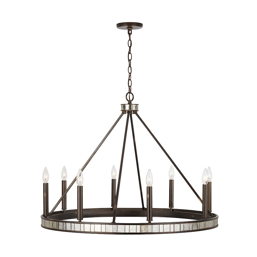 Chaucer Chandelier, Buffed Bronze