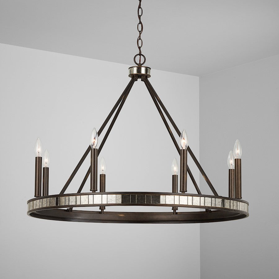 Chaucer Chandelier, Buffed Bronze