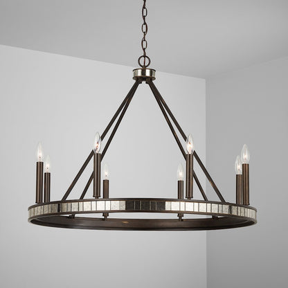 Chaucer Chandelier, Buffed Bronze