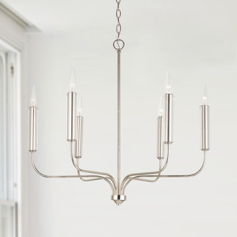 Della Chandelier, Polished Nickel