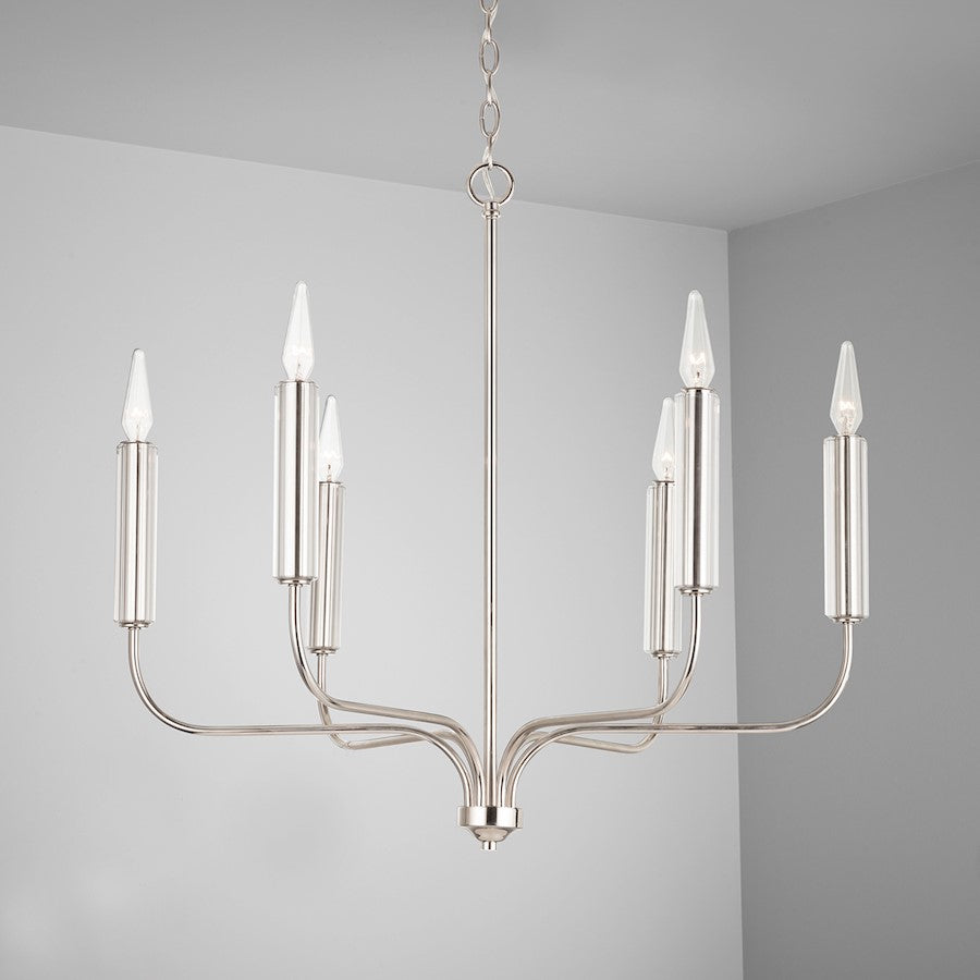 Della Chandelier, Polished Nickel