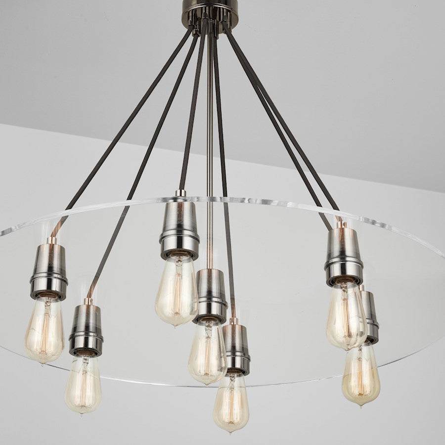 7-Light Chandelier, Black Chrome