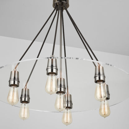 7-Light Chandelier, Black Chrome