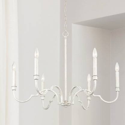 6 Light Chandelier, Winter White